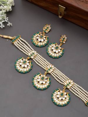 Pearl choker jewellery set 1