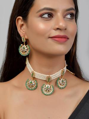 Pearl choker jewellery set 2