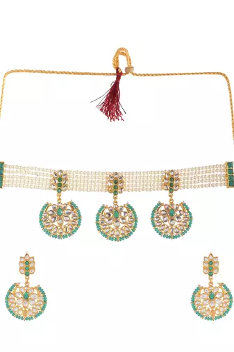 Pearl choker jewellery set