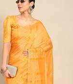 Riva enterprise women's banarasi cotton shaded saree with zari sequin weaving saree