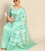 Riva enterprise women's banarasi cotton shaded saree with zari sequin weaving saree