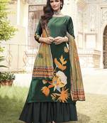 green velvet digital printed dress material