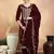 maroon velvet embroidered dress material