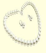 Runjhun white peral beaded jewellery set for womens & girls