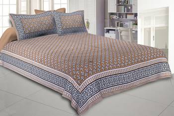 Texstylers cotton printed 84 x 94 inches jaipuri queen bedsheet with 2 pillow covers 1