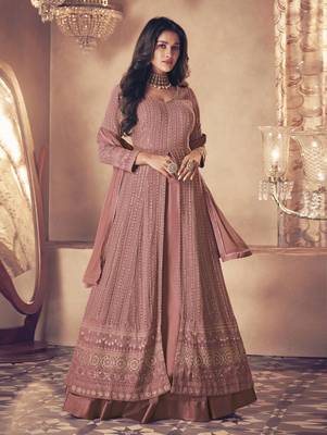 Gajari Georgette Sequins Embroidered Wedding Wear Skirt Kameez 1