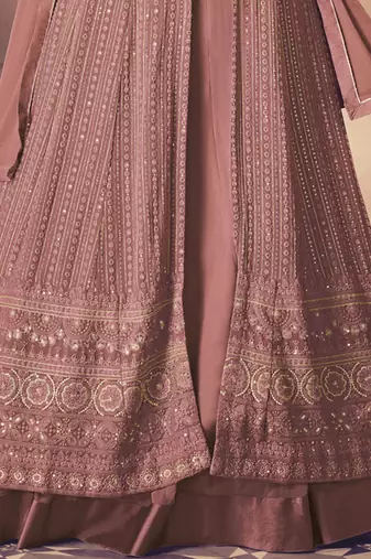 Gajari Georgette Sequins Embroidered Wedding Wear Skirt Kameez