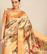Riva Enterprise Women'S Weaving silk Blend Saree Digital Printed Tessels Saree