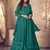 Teal Blue Georgette Sequins Embroidered Wedding Wear Skirt Kameez