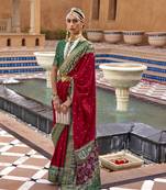 Elora Woven Designed Patola Silk Blend Saree (Red)