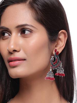 Designer peacock jhumki earrings 1
