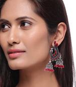 Designer peacock jhumki earrings