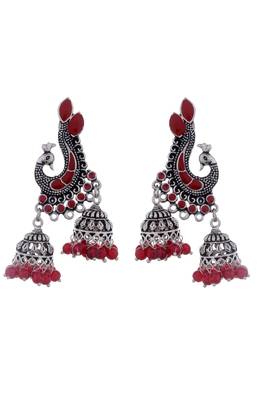 Designer peacock jhumki earrings 2