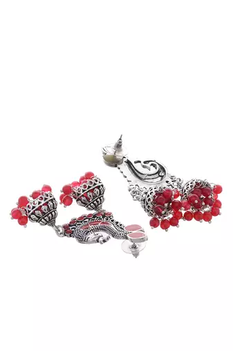 Designer peacock jhumki earrings