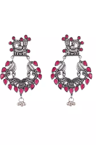 Long dangling jhumka earrings