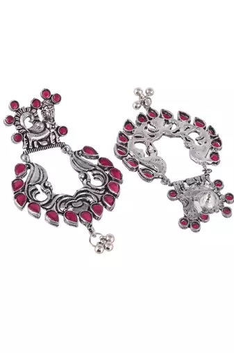Long dangling jhumka earrings