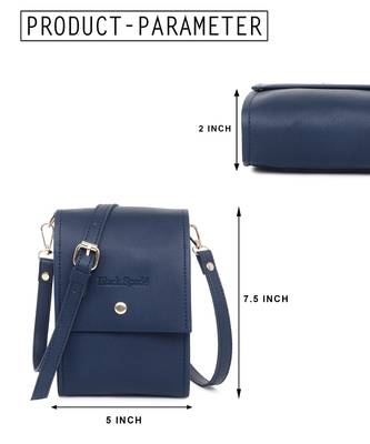 Blue Solid mobile crossbody sling bag 4