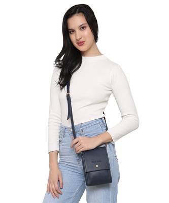 Blue Solid mobile crossbody sling bag 5