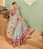 Riva Enterprise Women'S Jequard Cotton Silk Saree With Embroidery With Designer Contrast Border