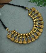Gold plated oxidised handcrafted necklace