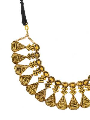 Gold plated oxidised handcrafted necklace 3