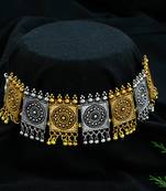 Oxidised silver plated western handcrapted necklace