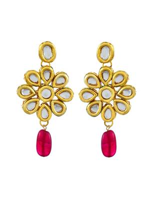 Handcrafted gold plated kundan jewellery set 4