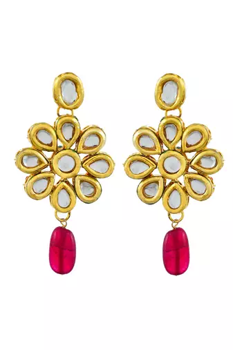 Handcrafted gold plated kundan jewellery set