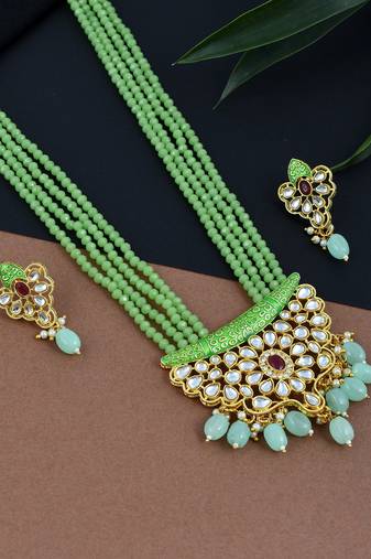 Tripal long layered kundan jewelleryset