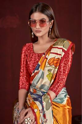 Premium Crepe Soft Silk Premium Digital Printed Saree 2