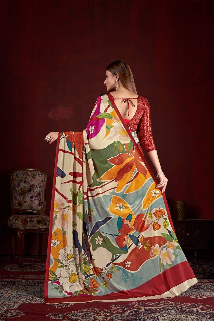Premium Crepe Soft Silk Premium Digital Printed Saree