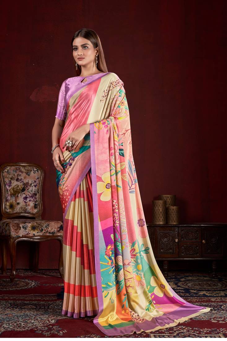 Premium Crepe Soft Silk Premium Digital Printed Saree
