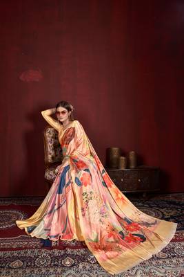 Premium Crepe Soft Silk Premium Digital Printed Saree 1