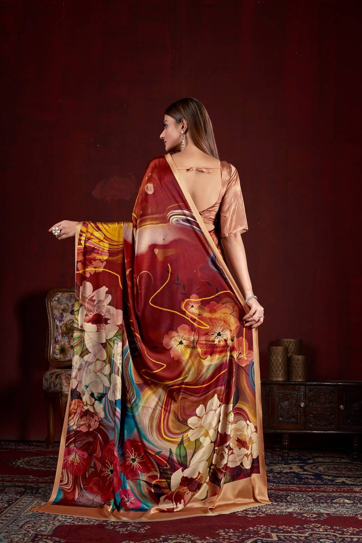 Premium Crepe Soft Silk Premium Digital Printed Saree