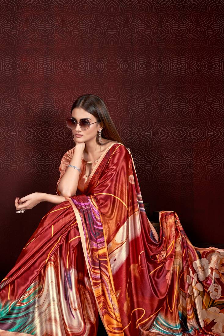 Premium Crepe Soft Silk Premium Digital Printed Saree