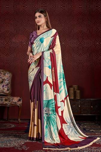 Premium Crepe Soft Silk Premium Digital Printed Saree