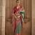 Elora floral printed soft silk banarasi saree for women (green)