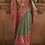 Elora floral printed soft silk banarasi saree for women (green)