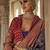 Elora floral printed soft silk banarasi saree for women (dark blue)