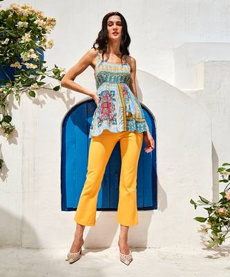 Tile-print arctic blue vest top 1
