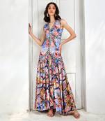 Cornflower blue taylor cut-out maxi dress