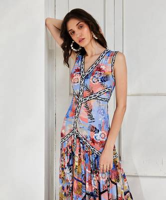 Cornflower blue taylor cut-out maxi dress 5