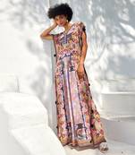 Amara powder blue & apricot orange kaftan