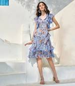 Jina heavenly blue midi dress