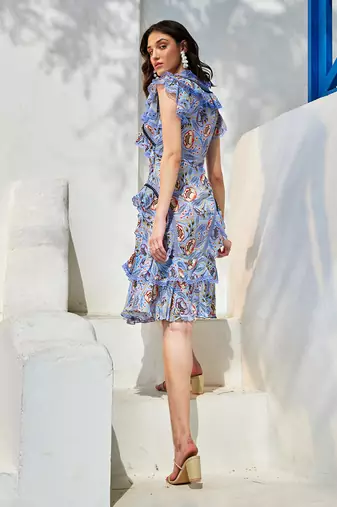 Jina heavenly blue midi dress