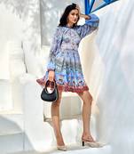 Juliana heavenly blue mini dress