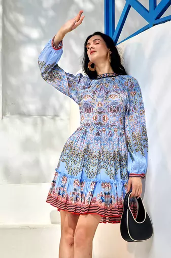 Juliana heavenly blue mini dress