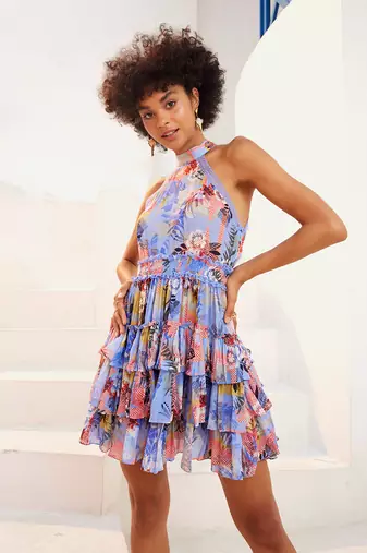 Iyan cornflower blue mini dress
