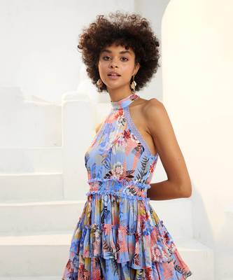 Iyan cornflower blue mini dress 4