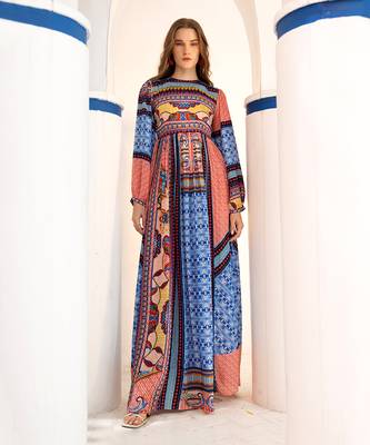 Marcelina sapphire blue maxi dress 1